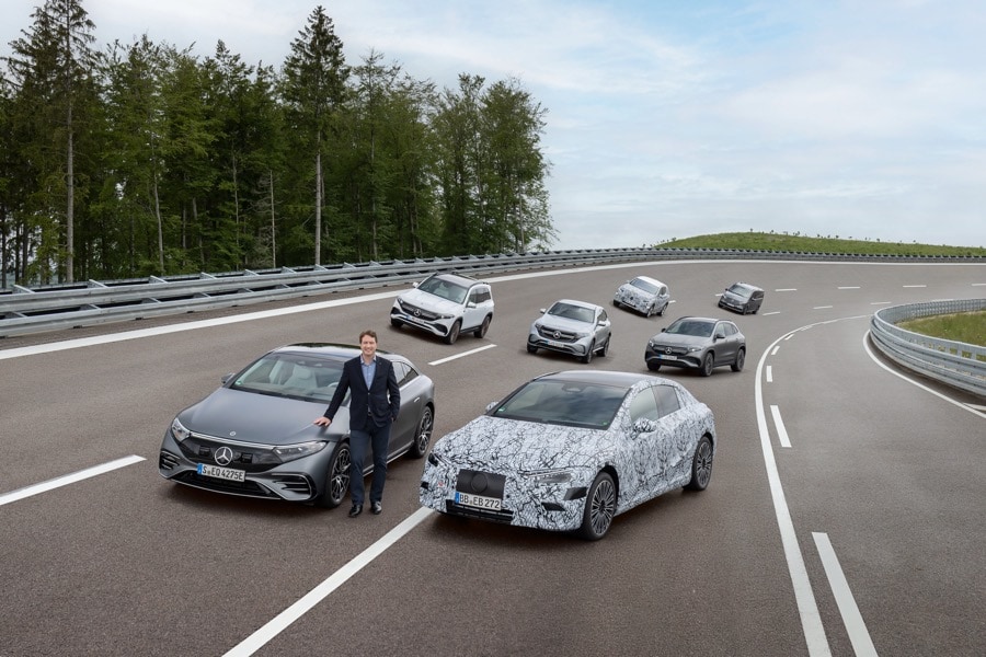 Mercedes-Benz electric vehicle lineup proving grounds
