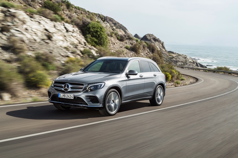 2016 Mercedes-Benz GLC silver mountain road
