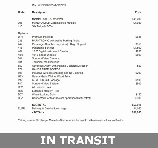 2021 Mercedes-Benz GLC GLC300