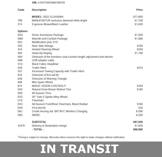 2022 Mercedes-Benz GLS GLS450's photo