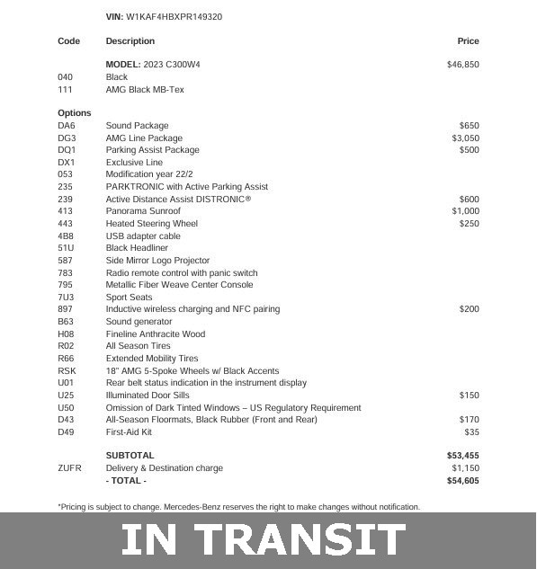 2023 Mercedes-Benz C-Class Sedan C 300's photo