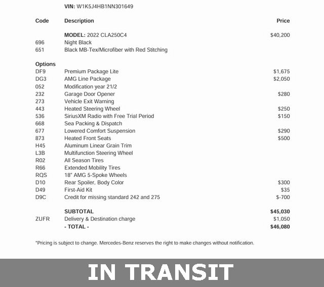 2022 Mercedes-Benz CLA CLA250