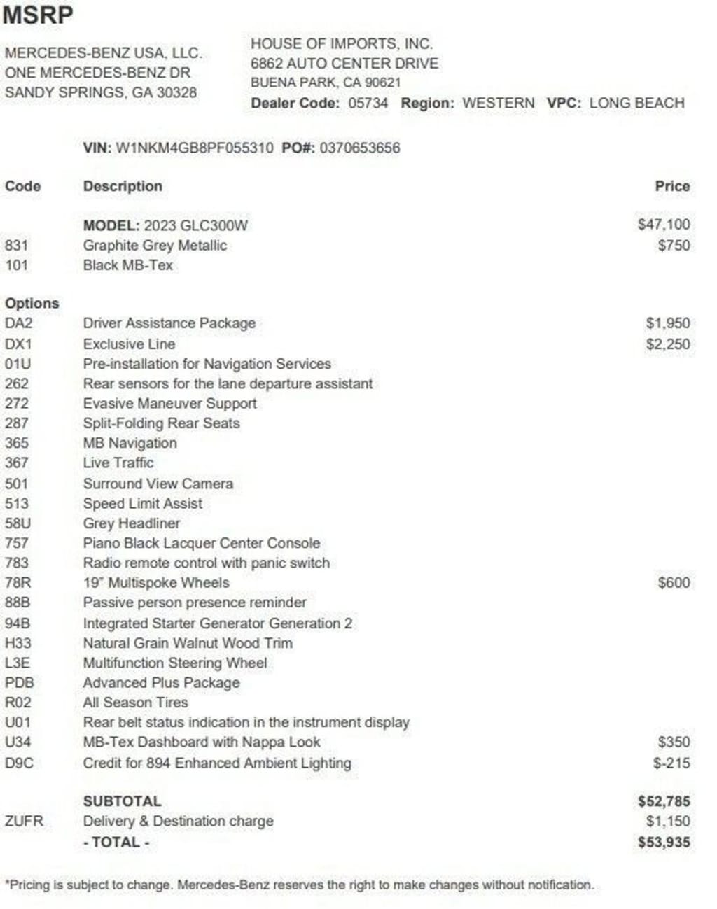 Certified 2023 Mercedes-Benz GLC SUV
