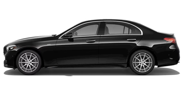 Black 2026 Mercedes-AMG C 43 Sedan shown in profile