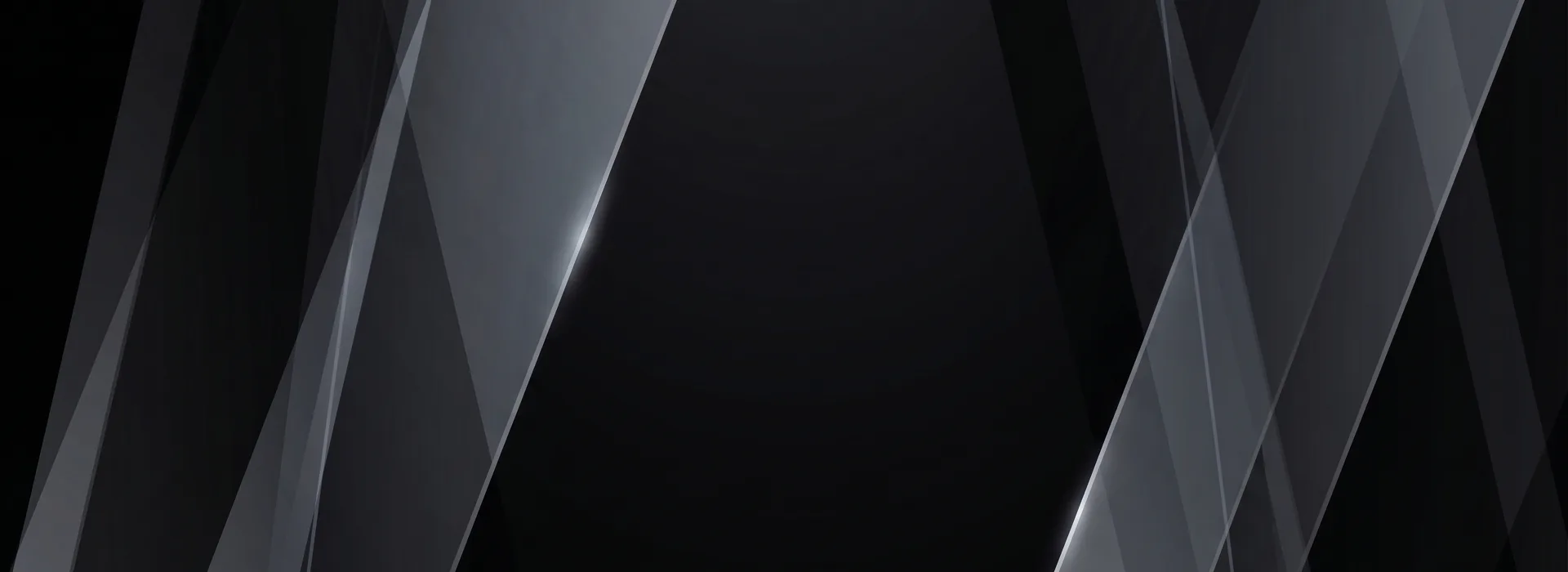 Abstract black background of overlapping angled silver light streaks