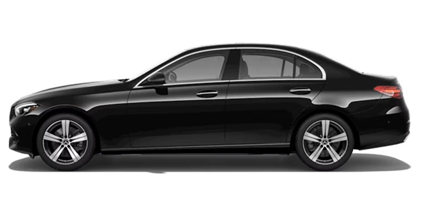 Black 2026 Mercedes-Benz C 300 Sedan shown in profile
