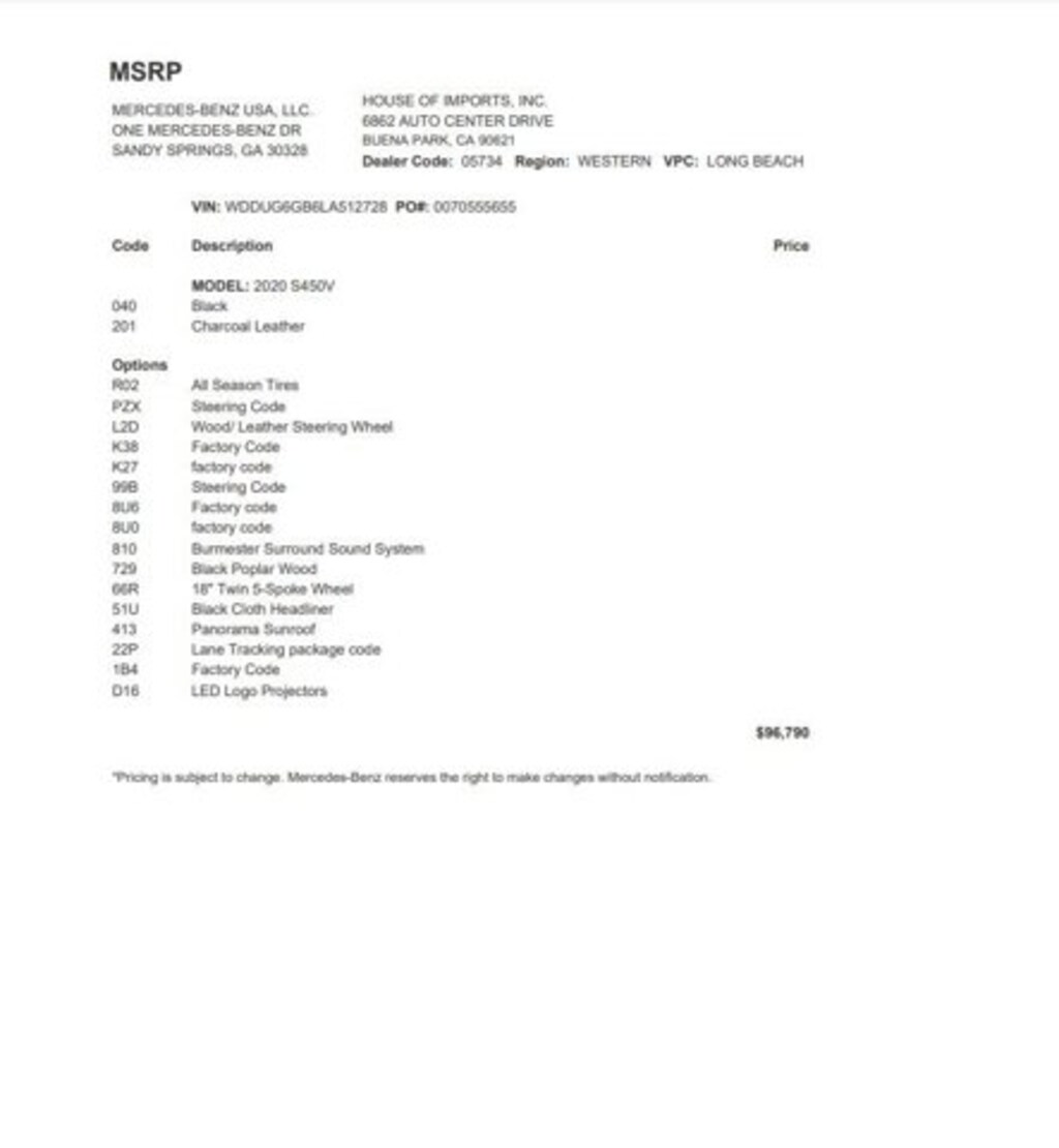 Certified PreOwned 2020 MercedesBenz SClass S 450 For Sale Mountain