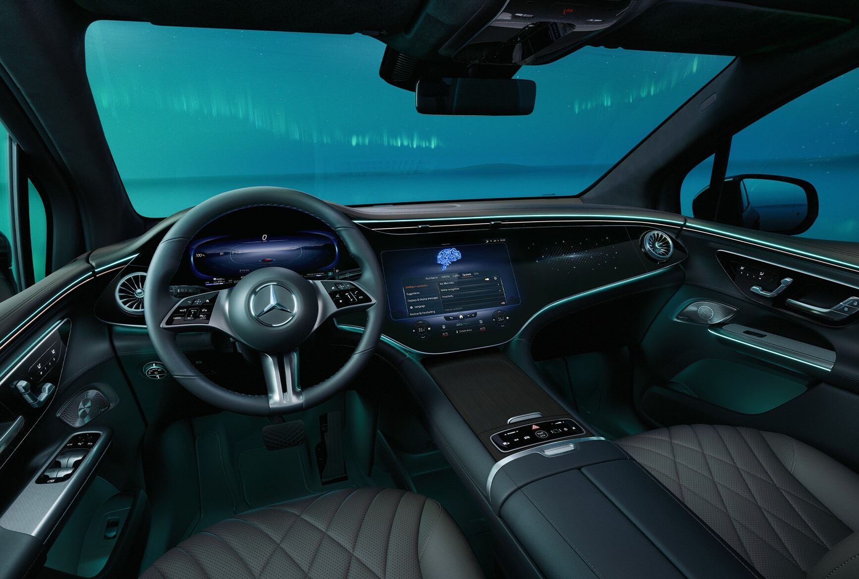 2027 Mercedes-Benz EQE SUV technology and safety compared with Cadillac LYRIQ