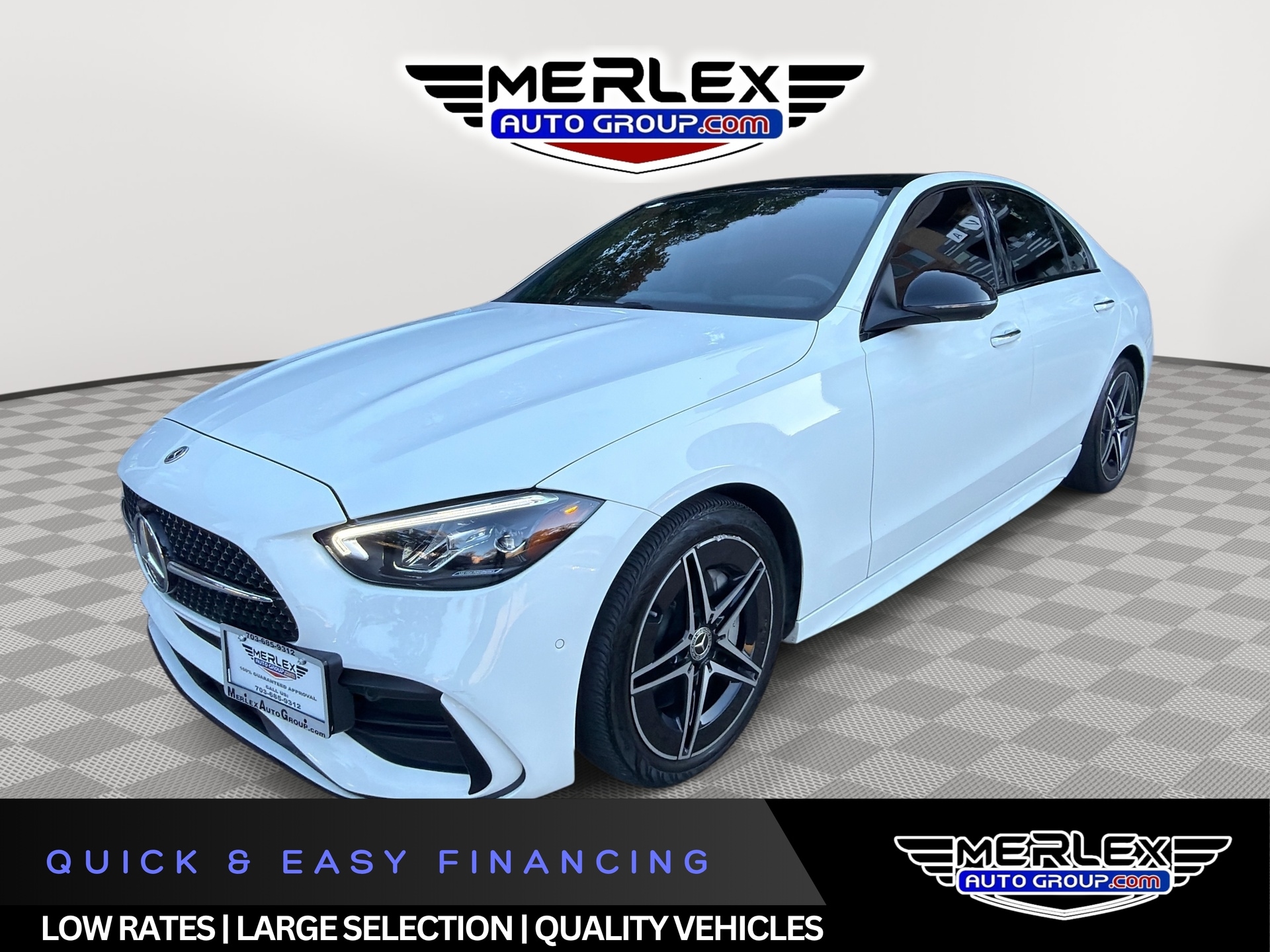 White 2023 Mercedes-Benz C-Class Sedan All-Wheel Drive 9-Speed Automatic
