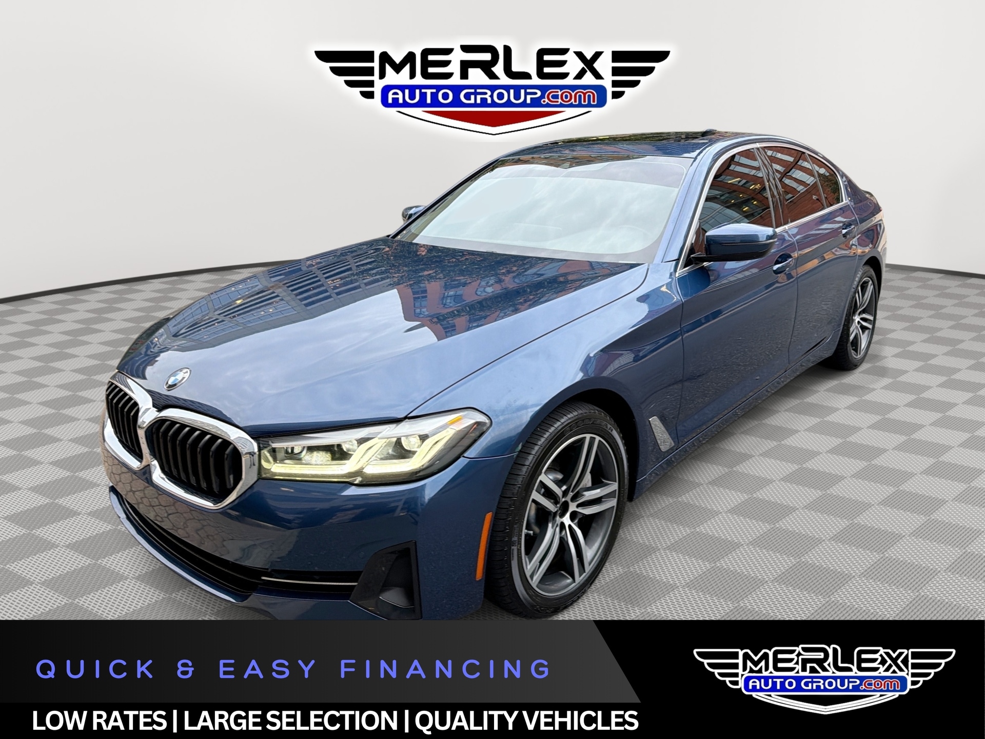 Blue 2021 BMW 5 Series Sedan All-Wheel Drive 8-Speed Automatic