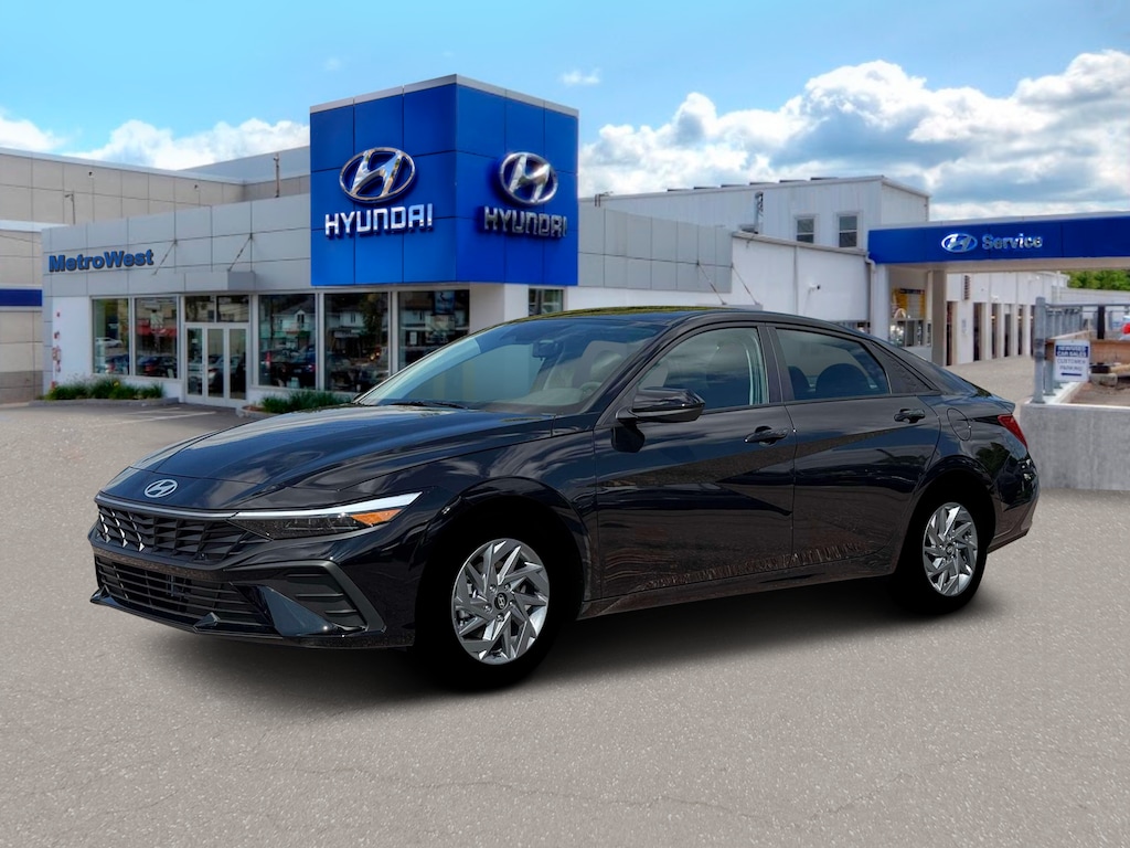 New 2026 Hyundai Elantra Hybrid Blue Sedan