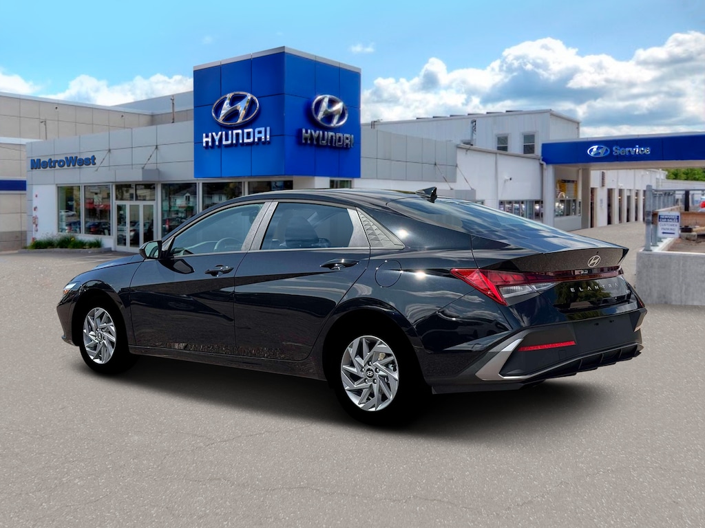 New 2026 Hyundai Elantra Hybrid Blue Sedan