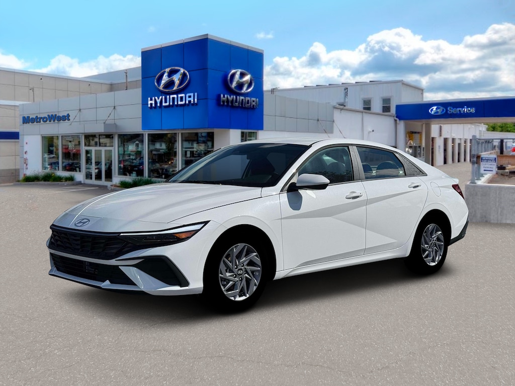 New 2026 Hyundai Elantra Hybrid Blue Sedan