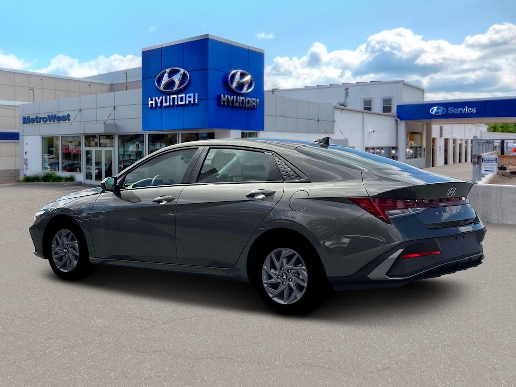 New 2026 Hyundai Elantra Hybrid Blue Sedan