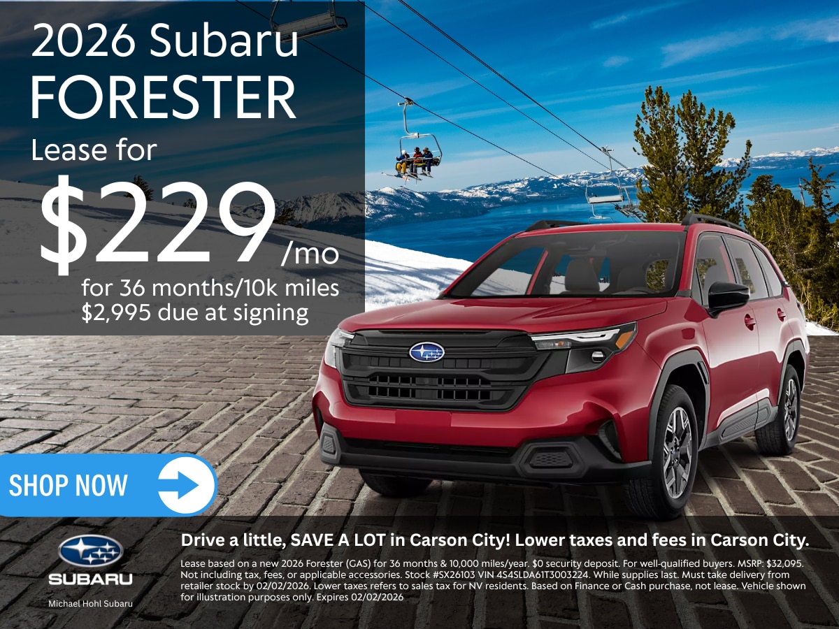  Lease a 2026 Forester (Gas) for as low as $229 per month for 36 months.