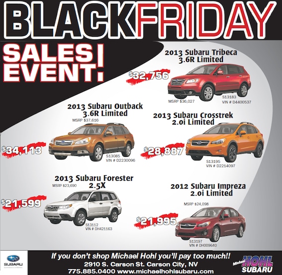 Michael Hohl Subaru >> Subaru Black Friday Sale 2012 Michael Hohl Subaru Michael Hohl Subaru >> Subaru Black Friday Sale 2012 Michael Hohl Subaru