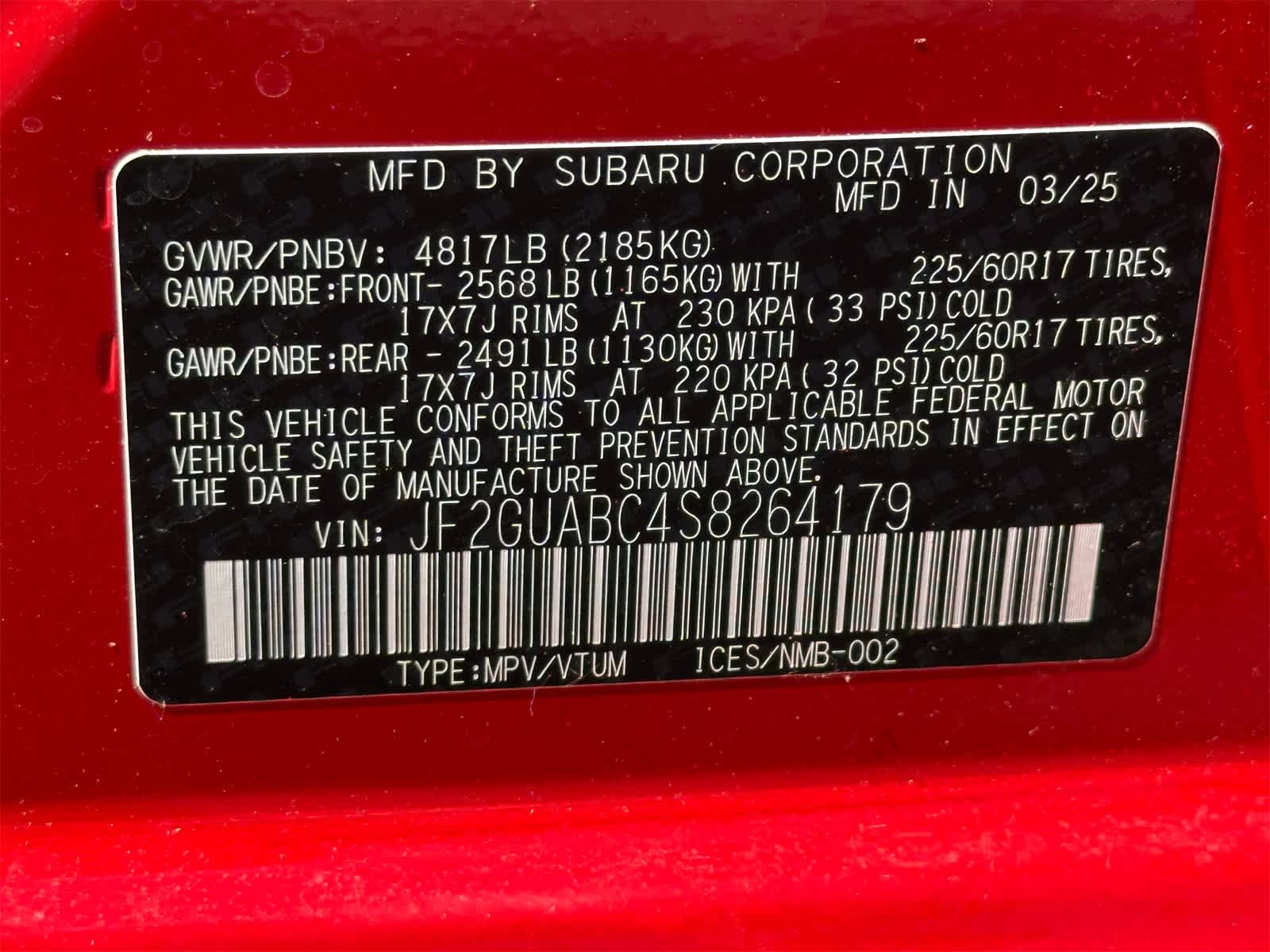 2025 Subaru Crosstrek Base 24
