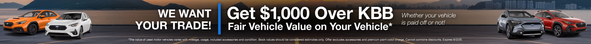 Get $1,000 Over KBB!