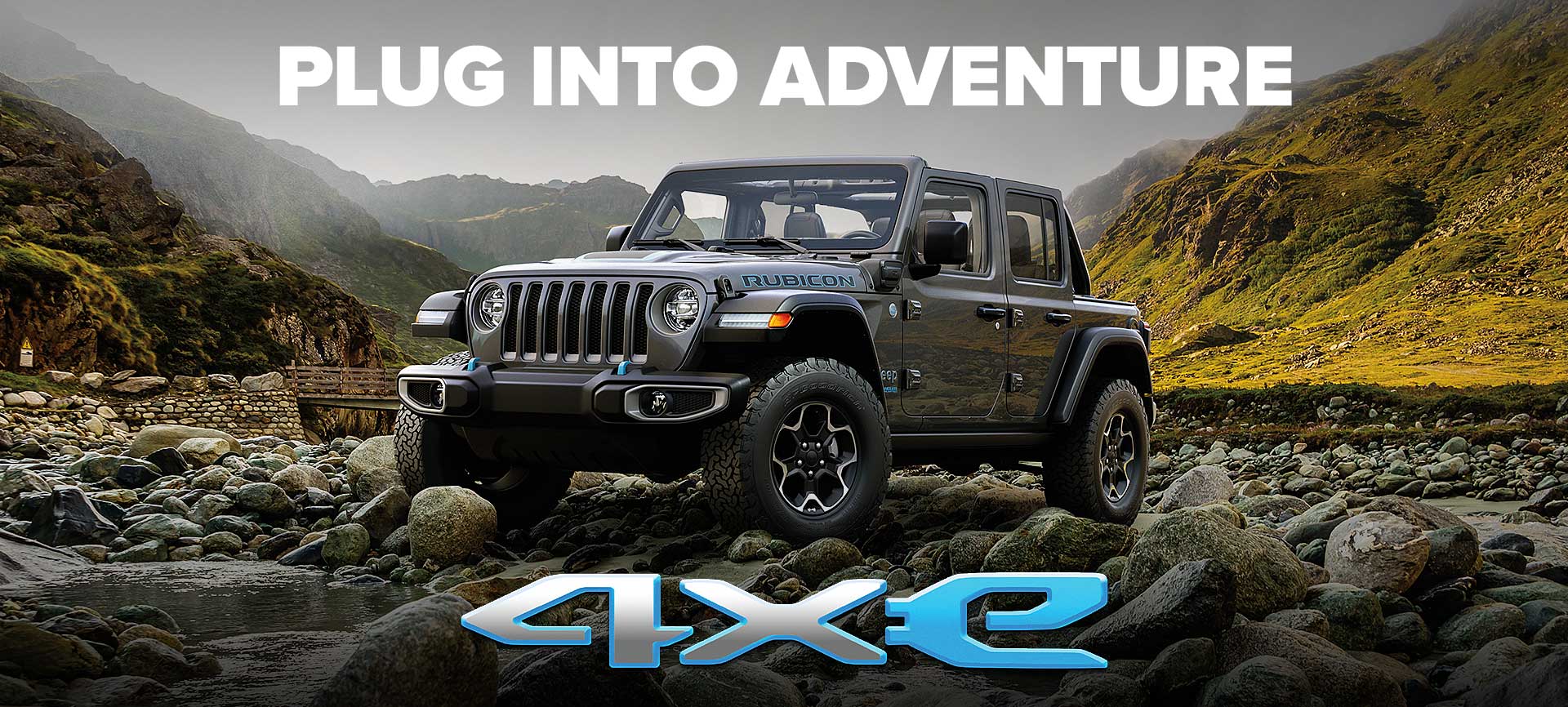 The 2023 Wrangler 4xe. Plug Into Adventure.