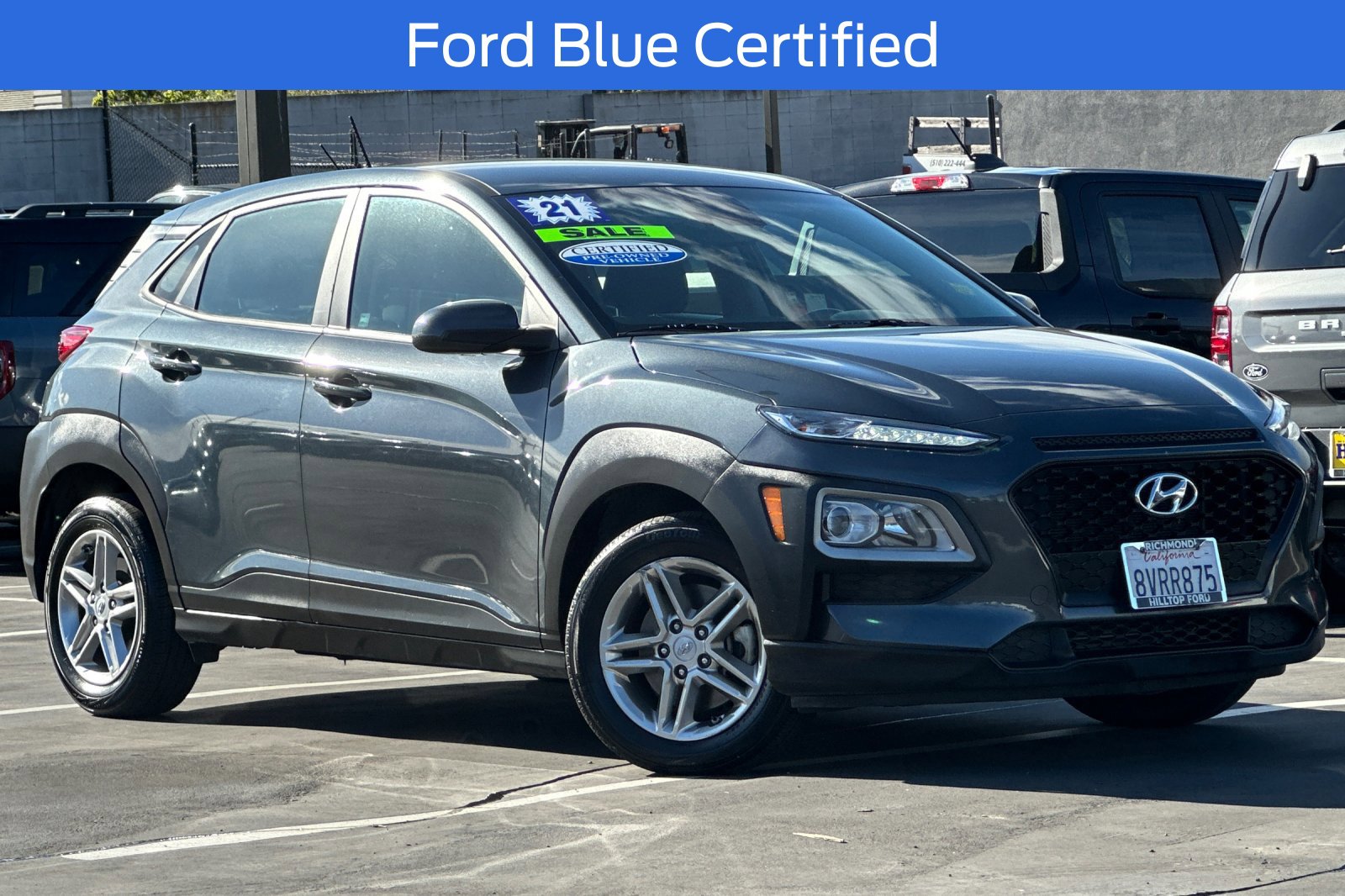 Certified 2021 Hyundai Kona SE with VIN KM8K1CAA9MU706800 for sale in Richmond, CA