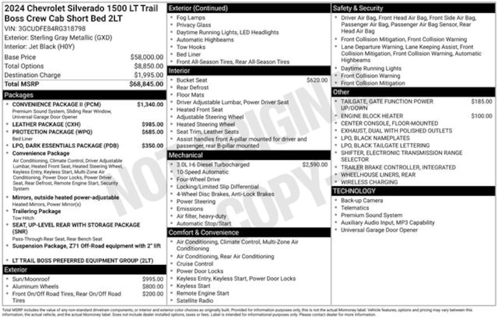 Certified 2024 Chevrolet Silverado 1500 LT Trail Boss Truck Crew Cab