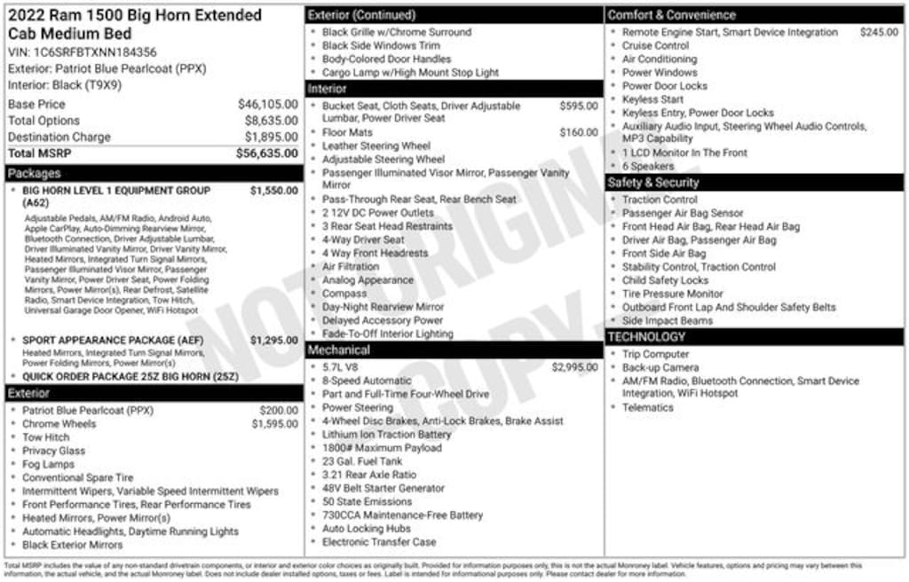 Used 2022 Ram 1500 Big Horn/Lone Star Truck Quad Cab