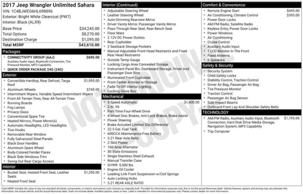 Used 2017 Jeep Wrangler JK Unlimited Sahara 4x4 SUV