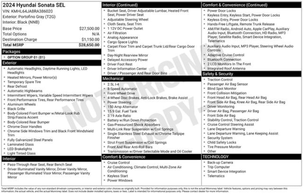 Certified 2024 Hyundai Sonata SEL Sedan
