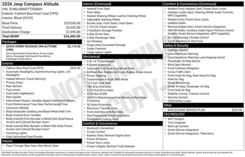 New 2026 Jeep Compass Altitude Sport Utility