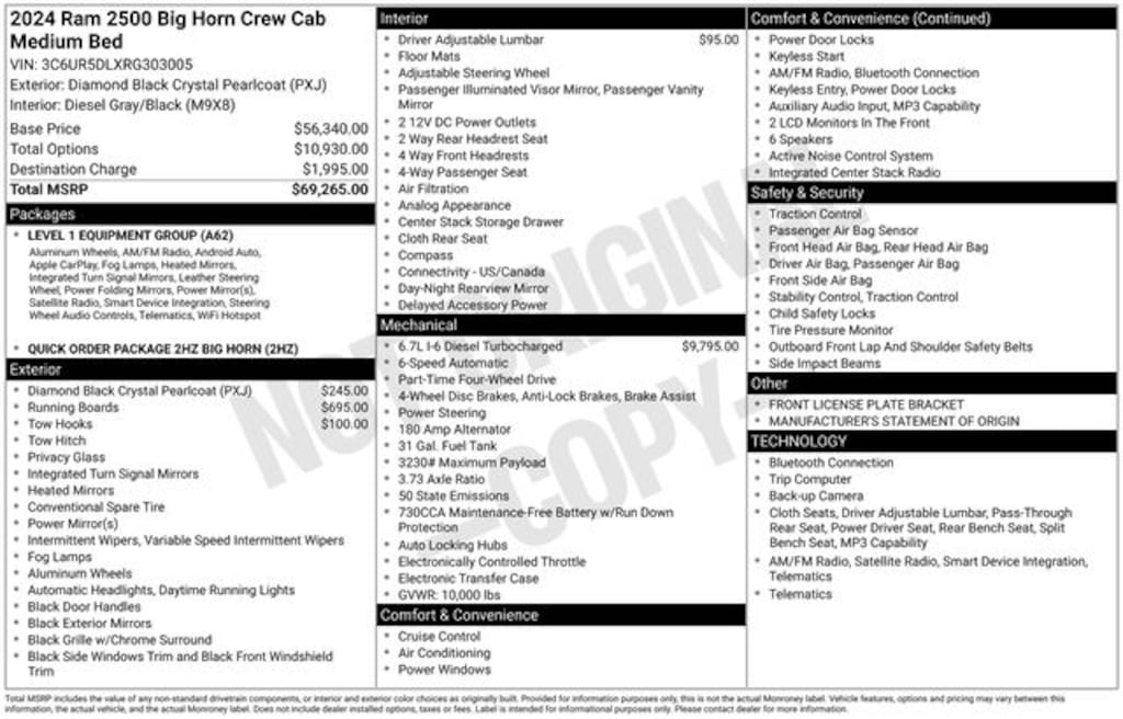 Used 2024 Ram 2500 Big Horn Truck Crew Cab