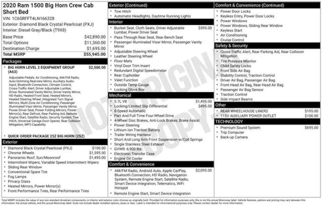 Used 2020 Ram 1500 Big Horn/Lone Star Truck Crew Cab