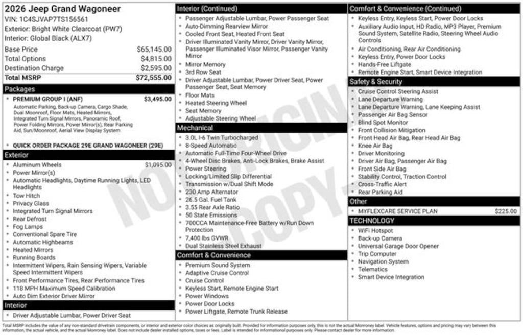 New 2026 Jeep Grand Wagoneer Base Sport Utility