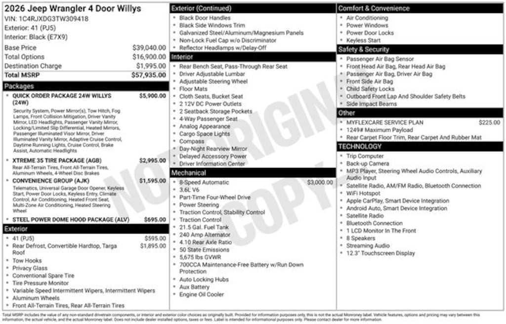New 2026 Jeep Wrangler Willys Sport Utility