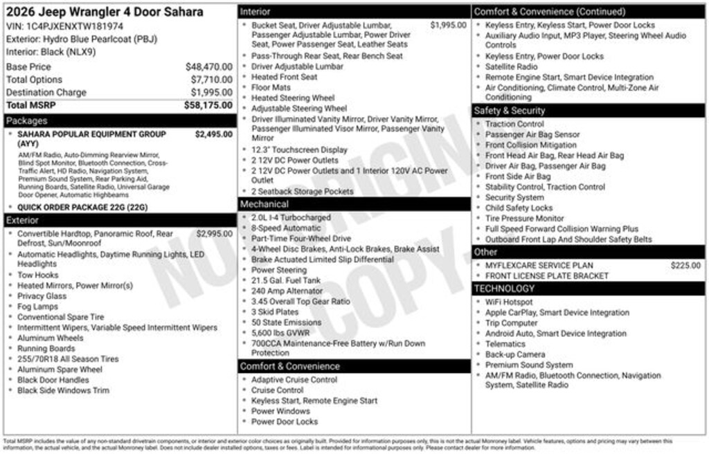 New 2026 Jeep Wrangler Sahara Sport Utility