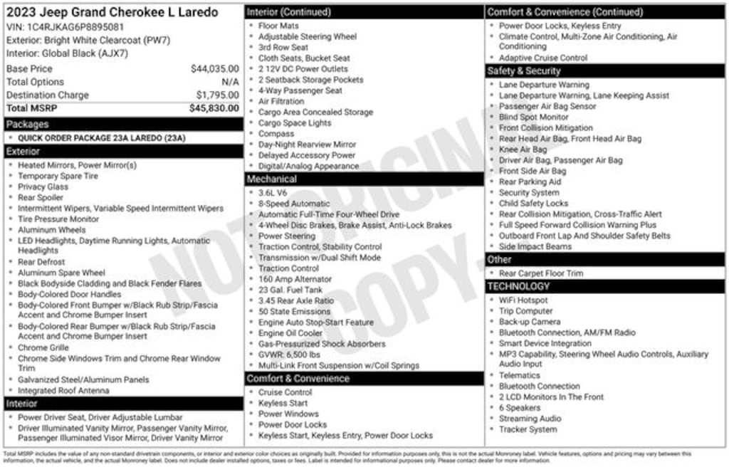 Certified 2023 Jeep Grand Cherokee L Laredo SUV