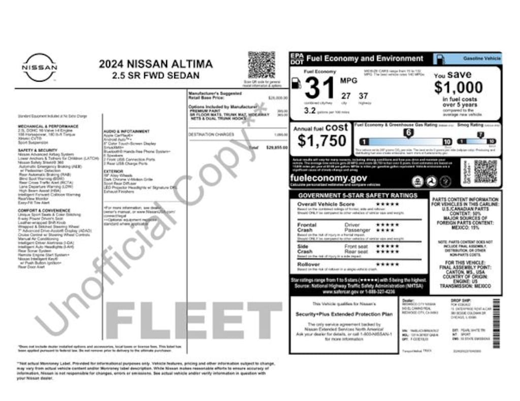 Used 2024 Nissan Altima 2.5 SR Sedan