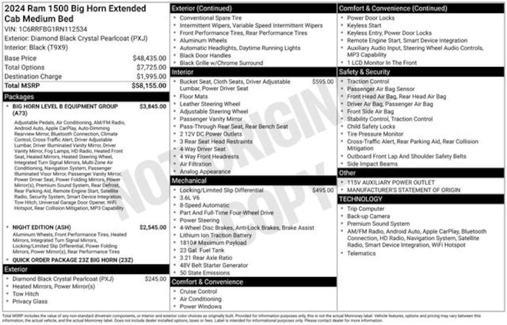 Used 2024 Ram 1500 Big Horn/Lone Star Truck Quad Cab