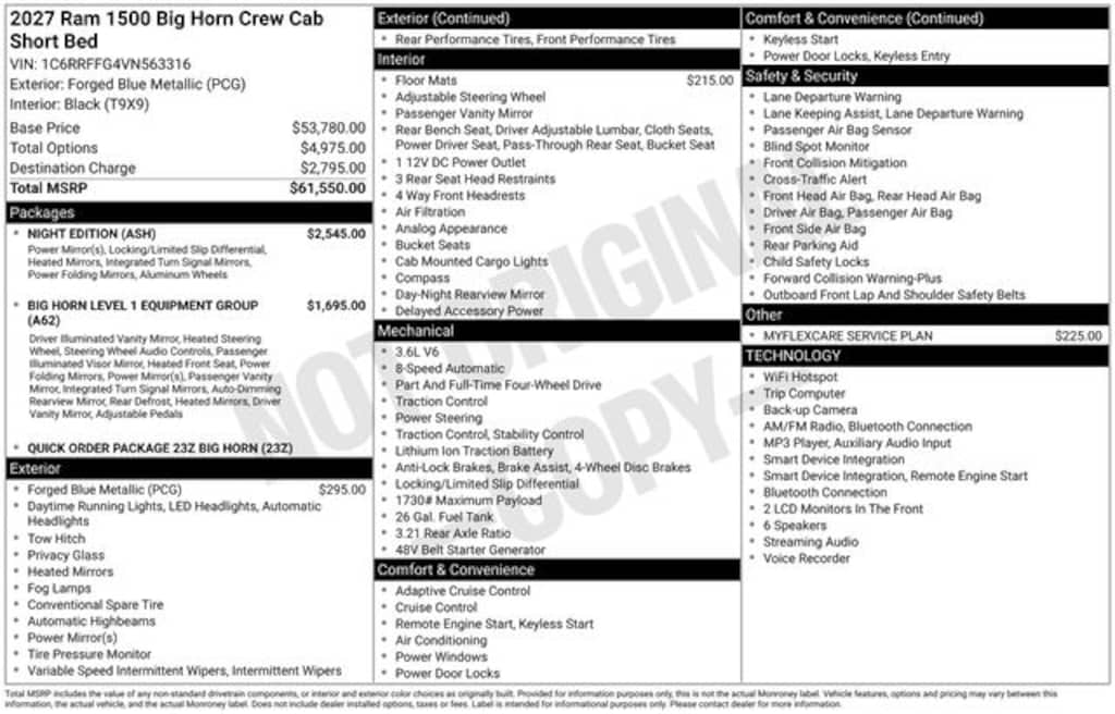 New 2027 Ram 1500 Big Horn/Lone Star Pickup