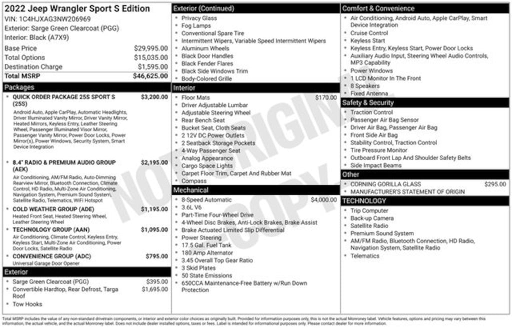 Certified 2022 Jeep Wrangler Sport SUV