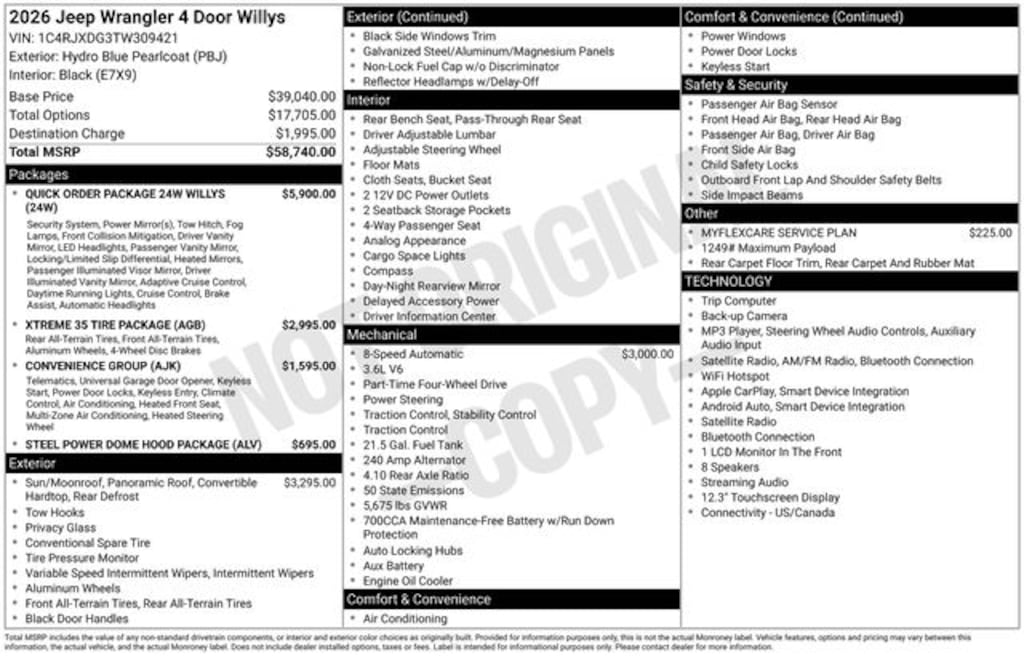 New 2026 Jeep Wrangler Willys Sport Utility