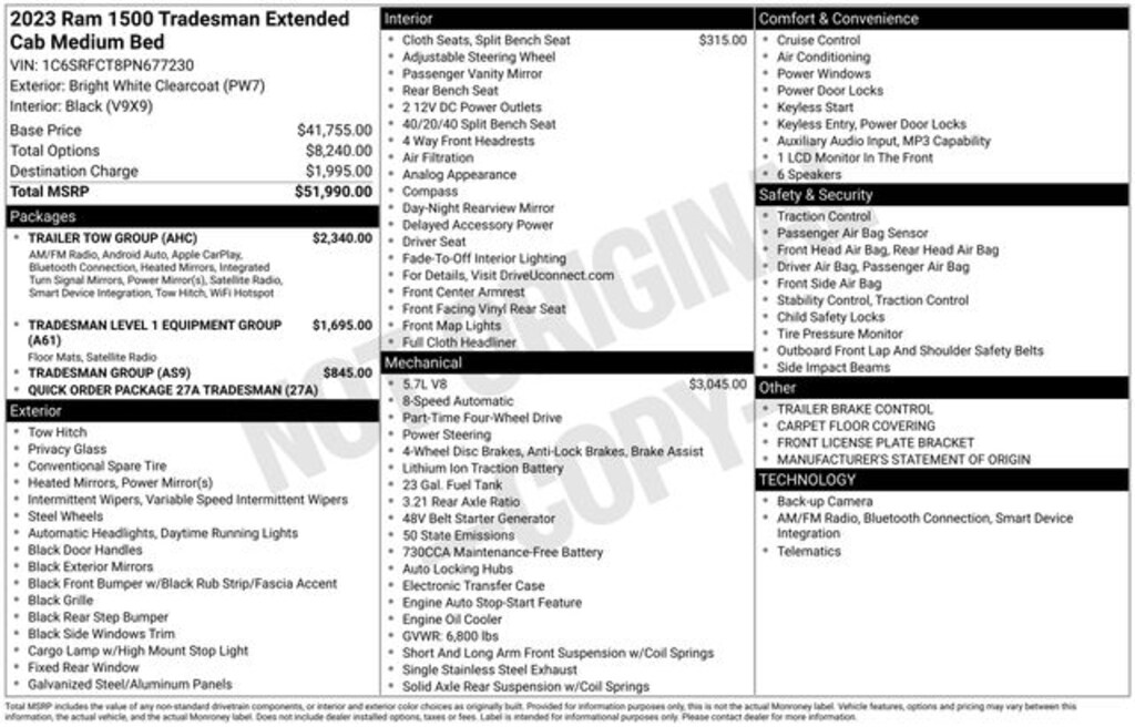 Used 2023 Ram 1500 Tradesman Truck Quad Cab