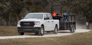 2019 RAM 1500 towing a trailer