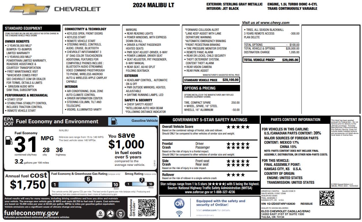2024 Chevrolet Malibu 1LT - Photo 29