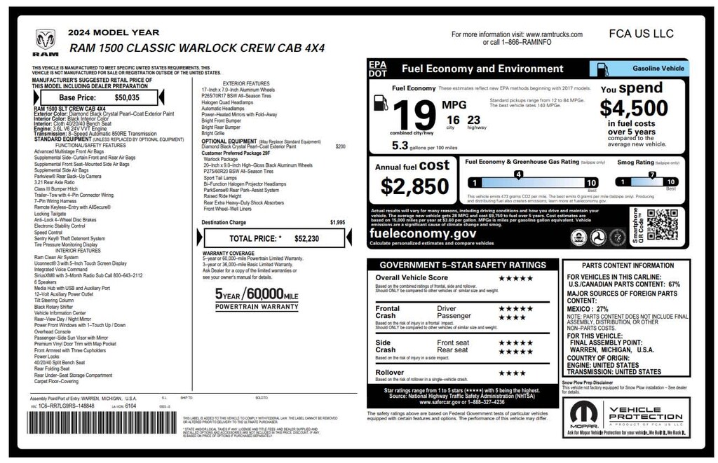 Used 2024 Ram 1500 Classic SLT Truck Crew Cab