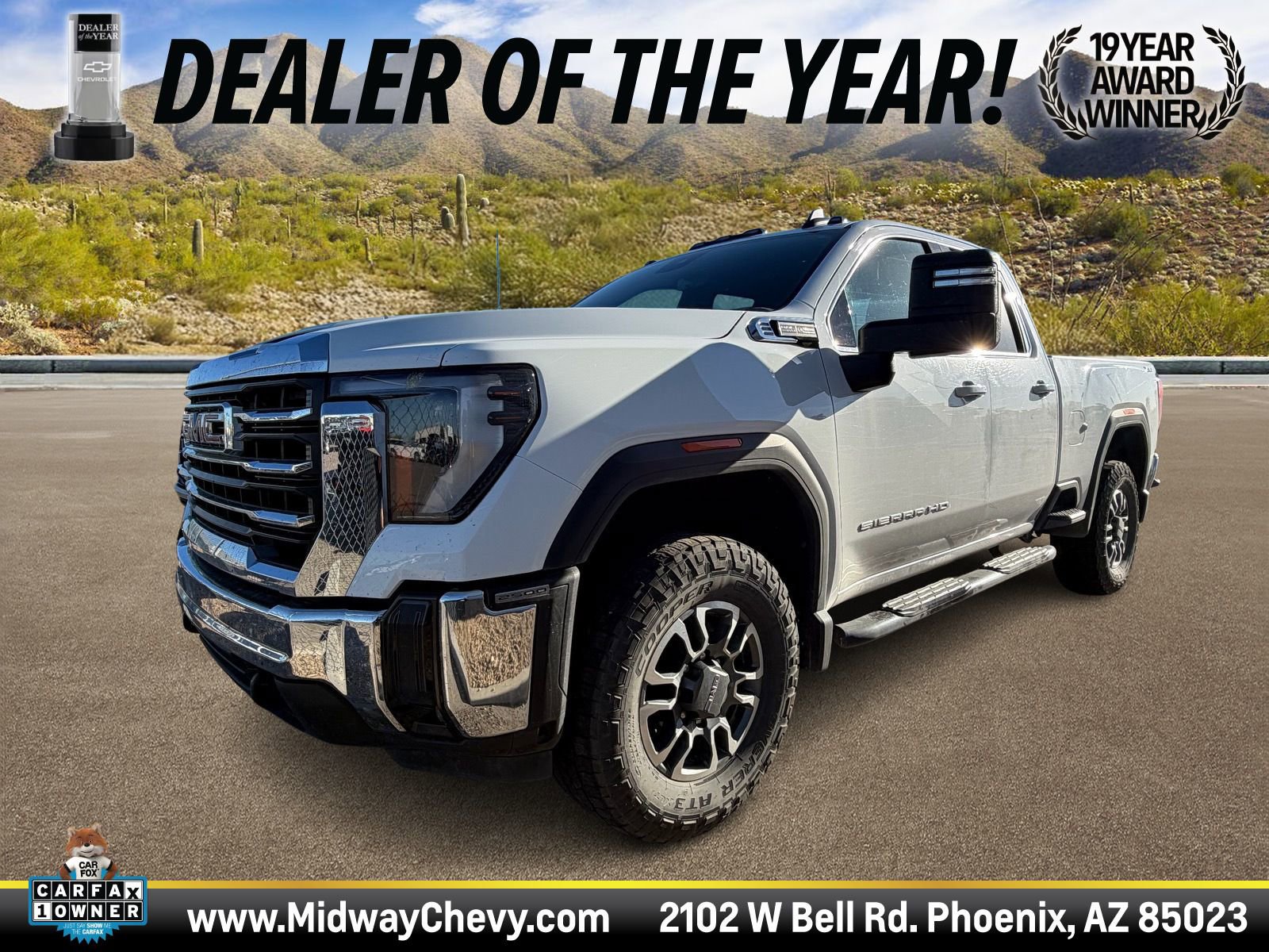 Summit White 2024 GMC Sierra 2500HD SLE Double Cab 4WD Pickup Truck Four-Wheel Drive Automatic