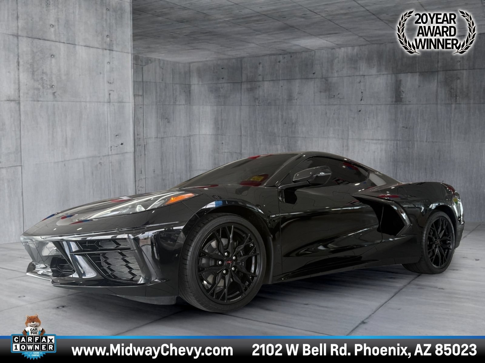 Black 2025 Chevrolet Corvette Coupe Rear-Wheel Drive Automatic