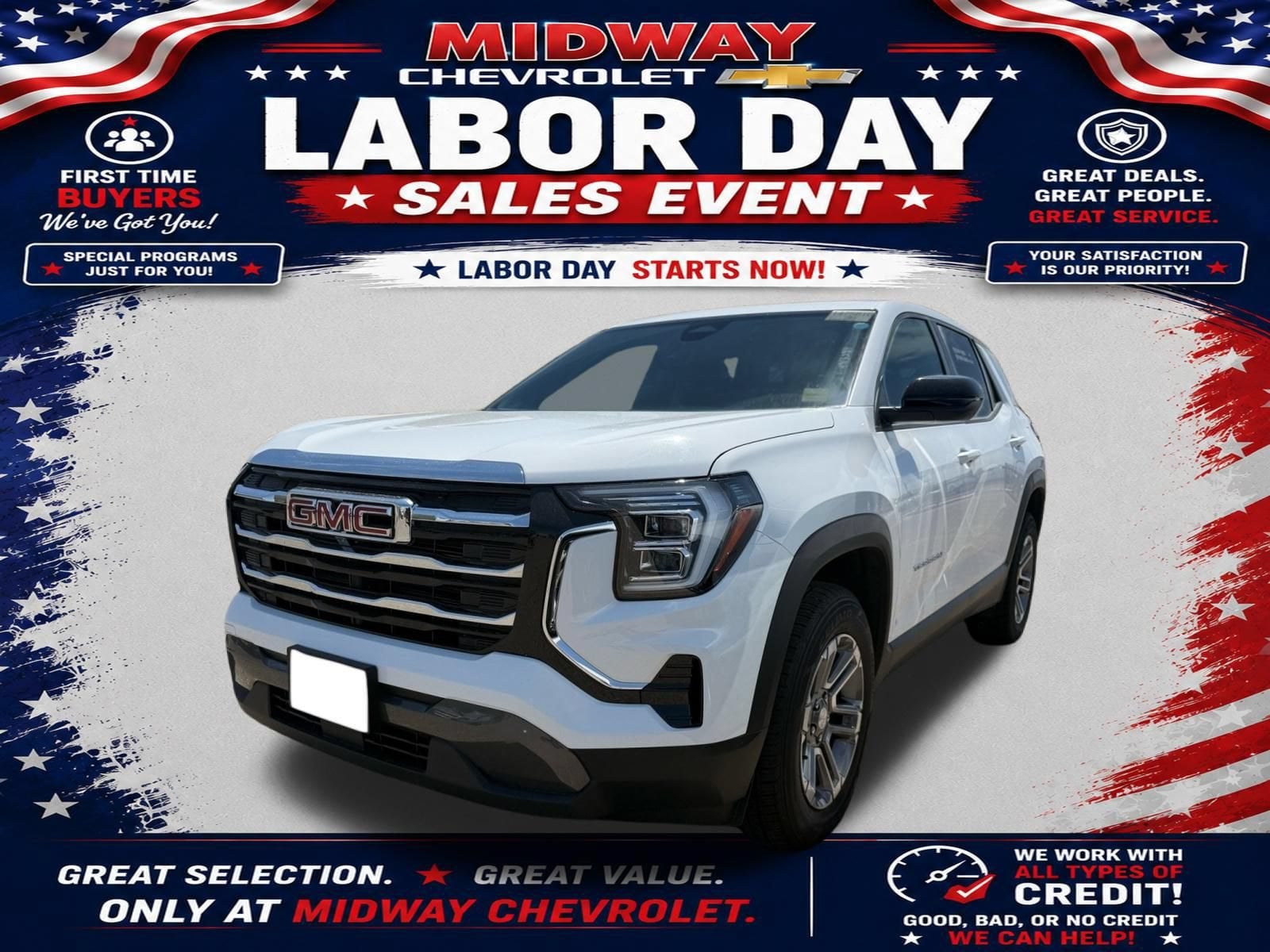 Summit White 2025 GMC Terrain SUV / Crossover Four-Wheel Drive Automatic