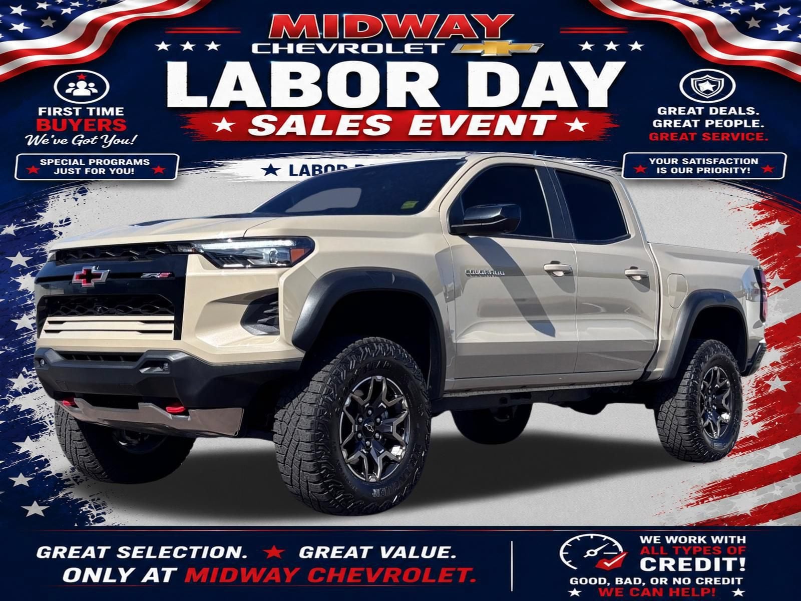 Sand Dune Metallic 2024 Chevrolet Colorado Pickup Truck Four-Wheel Drive Automatic