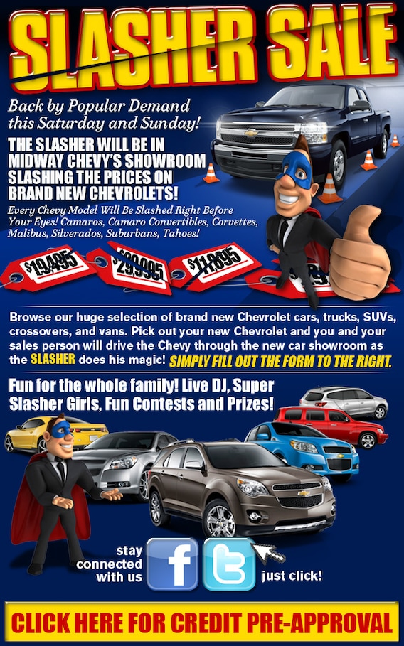 Midway Slasher This Weekend Only New Chevrolet Slasher Sale
