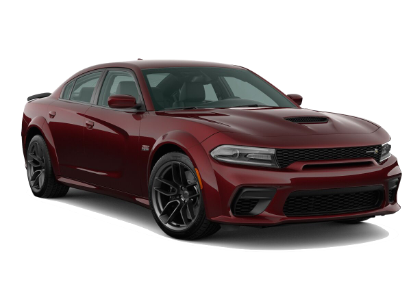 A red 2020 Dodge Charger Scat Pack Widebody